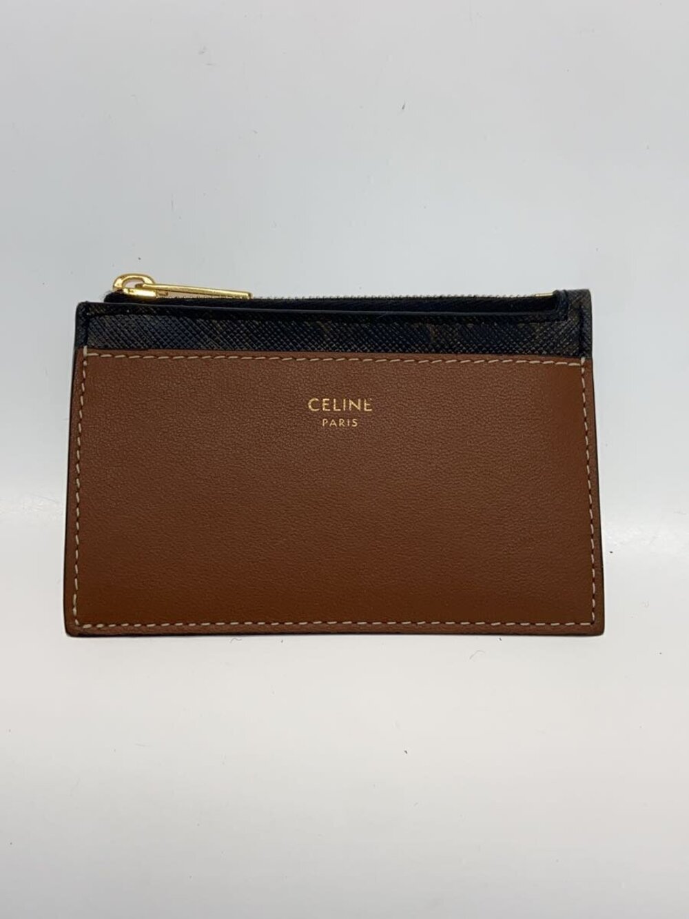 Celine Card Case Wallet Leather Brown